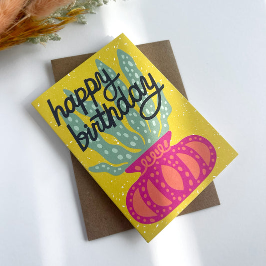 Happy Birthday Snake Plant Mini Card Case of 6
