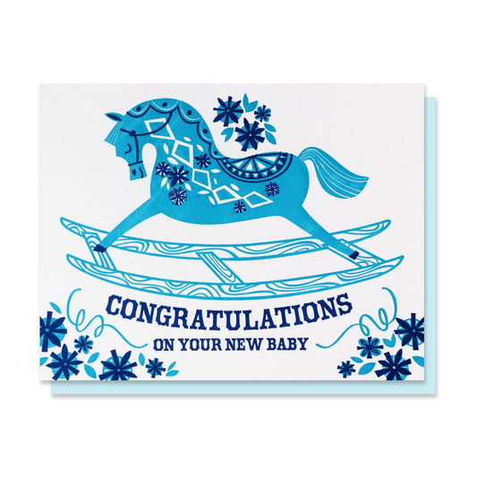 Blue Rocking Horse Card Case of 6