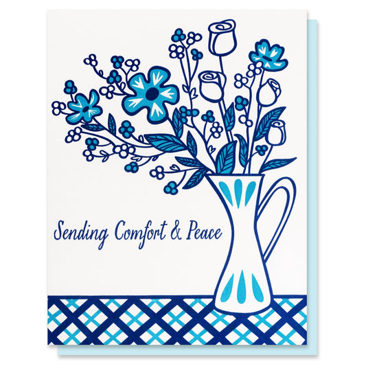 Blue Florals Sympathy Card Case of 6