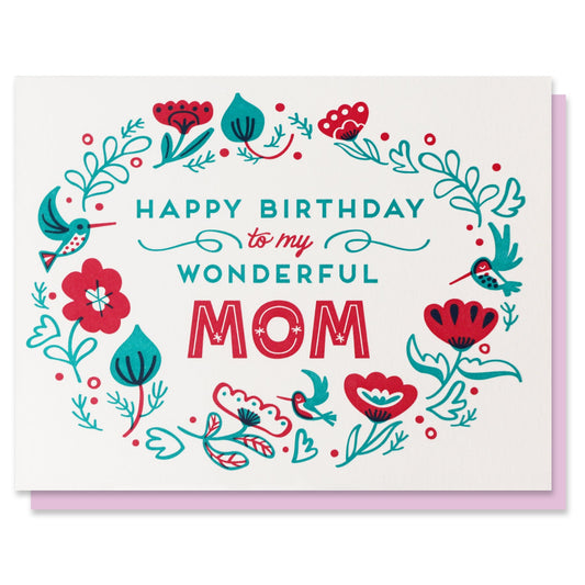 Wonderful Mom Birthday Floral Card Case of 6