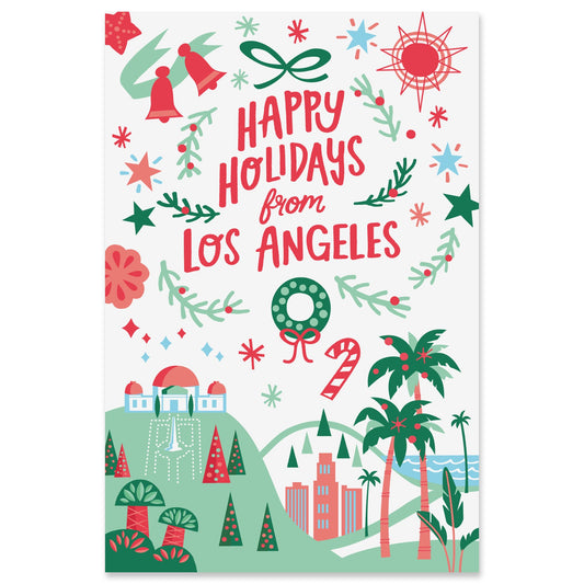 Los Angeles Holiday Postcard Set Case of 4