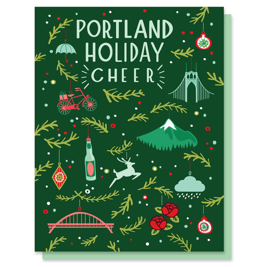 Portland Holiday Cheer Ornament Card Case of 6 / Box Set of 3