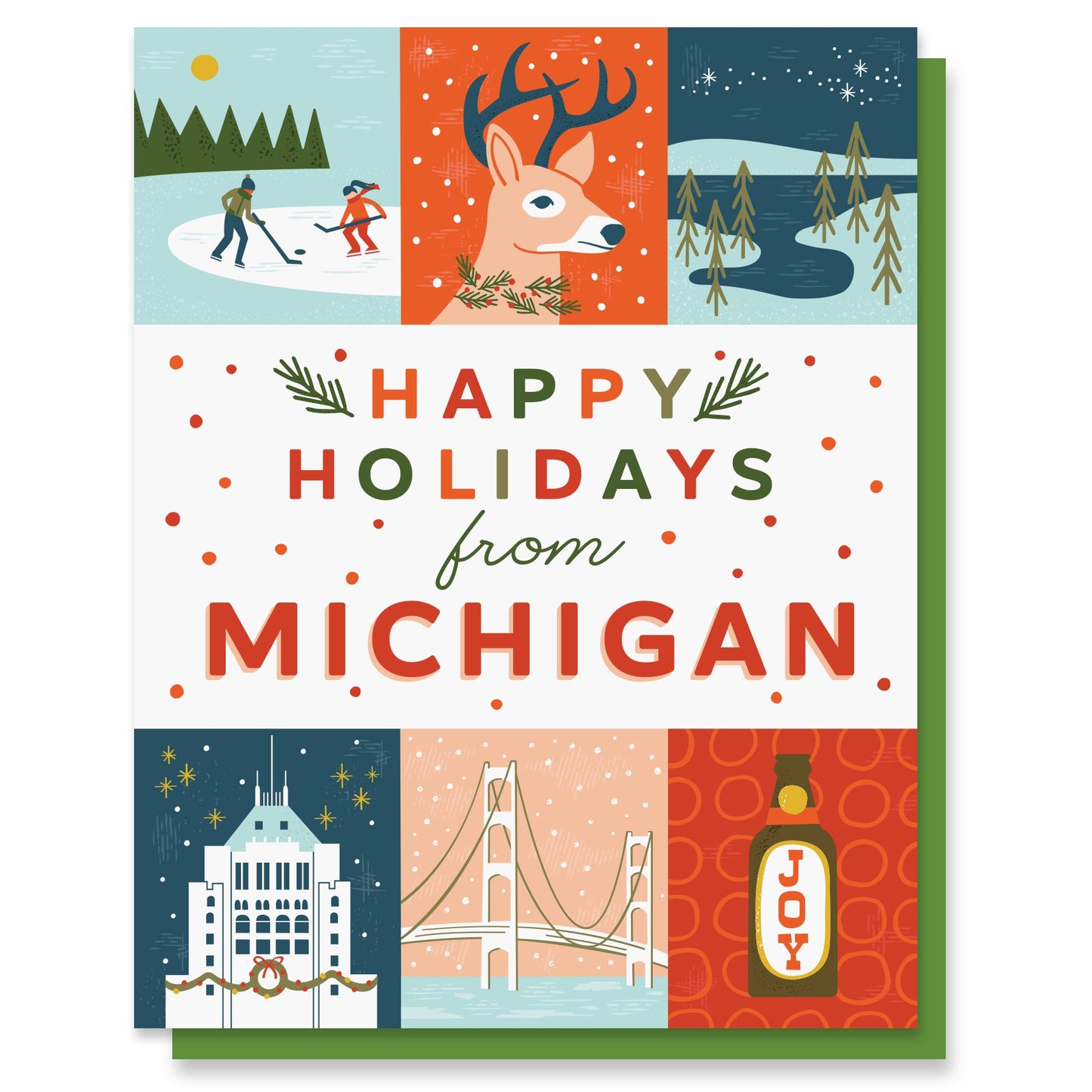 Michigan Holiday Grid Card Case of 6 / Box Set of 3