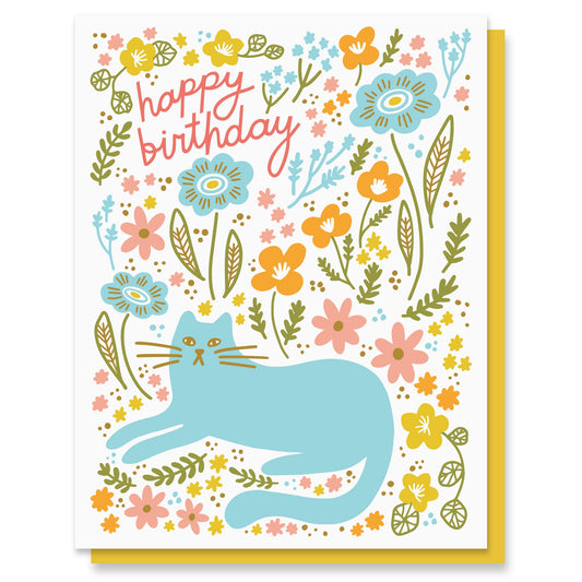 Cat Garden Birthday Card Case of 6