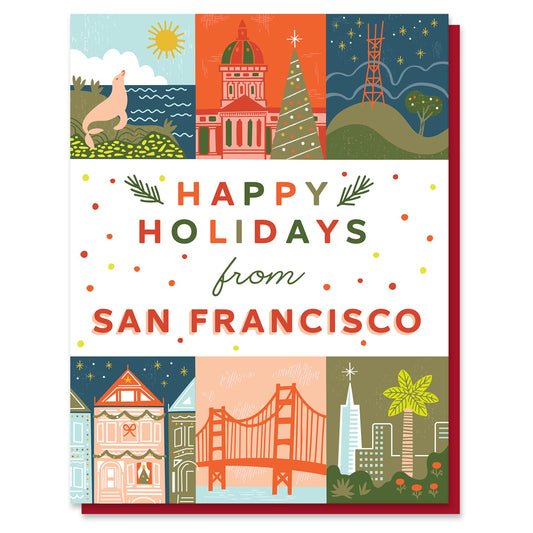 San Francisco Holiday Grid Card Case of 6 / Box Set of 3