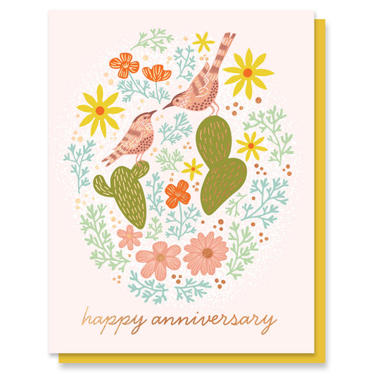 Cactus Wren Anniversary Card Case of 6