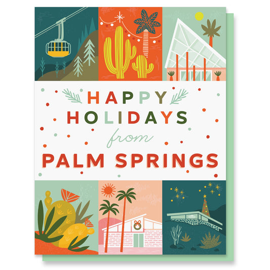 Palm Springs Holiday Grid Card Case of 6 / Box Set of 3